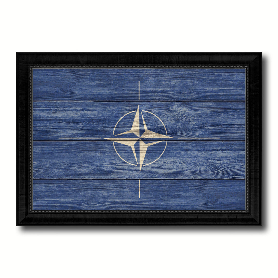 Nato Country Flag Texture Canvas Print with Picture Frame  Wall Art Gift Ideas Image 1