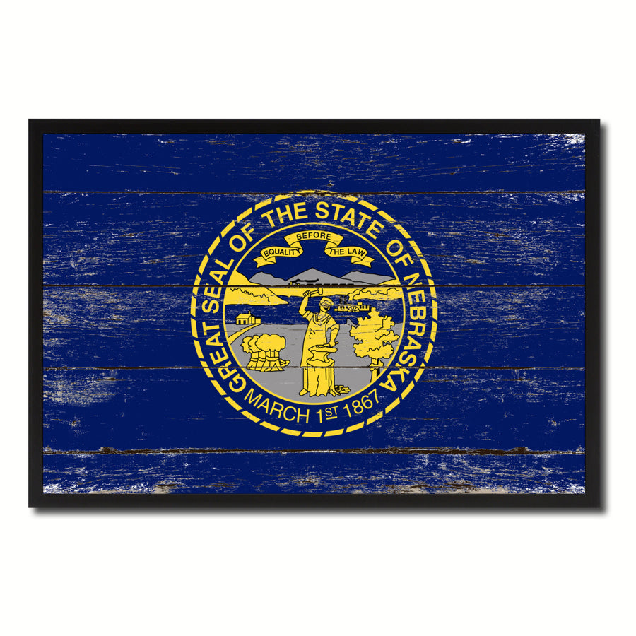Nebraska Flag Canvas Print with Picture Frame Gift Ideas  Wall Art Decoration Image 1