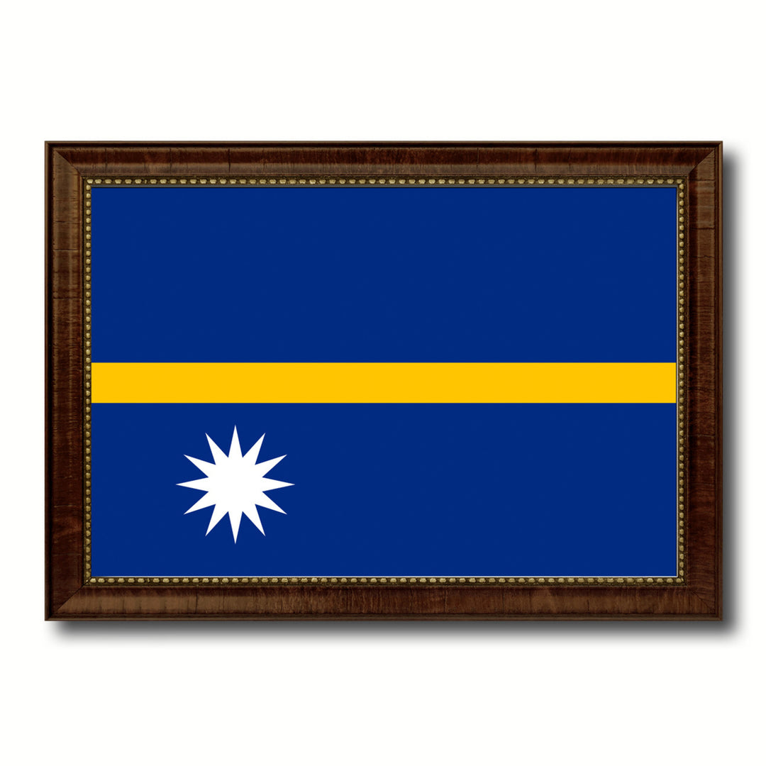 Nauru Country Flag Canvas Print with Picture Frame  Gifts Wall Image 1