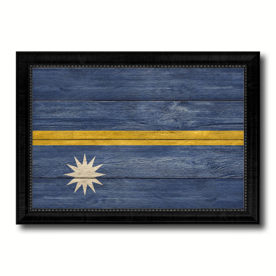 Nauru Country Flag Texture Canvas Print with Picture Frame  Wall Art Gift Ideas Image 1