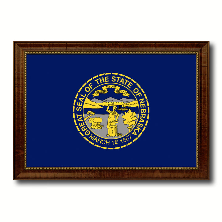 Nebraska State Flag Canvas Print with Picture Frame  Wall Art Gift Image 1