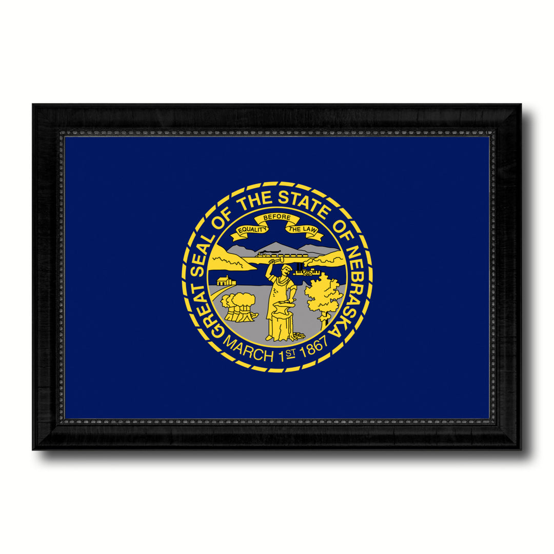 Nebraska State Flag Canvas Print with Picture Frame Gift Ideas  Wall Art Decoration Image 1