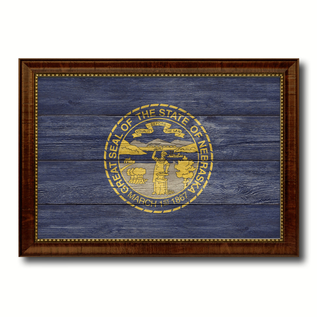 Nebraska Texture Flag Canvas Print with Picture Frame Gift Ideas  Wall Art Decoration Image 1
