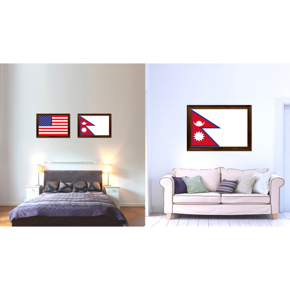 Nepal Country Flag Canvas Print with Picture Frame  Wall Art Gift Ideas Image 2