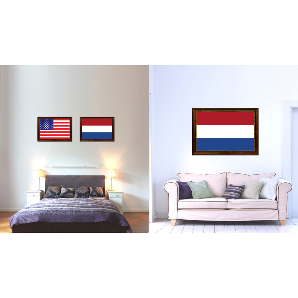 Netherlands Country Flag Canvas Print with Picture Frame  Gifts Wall Image 2