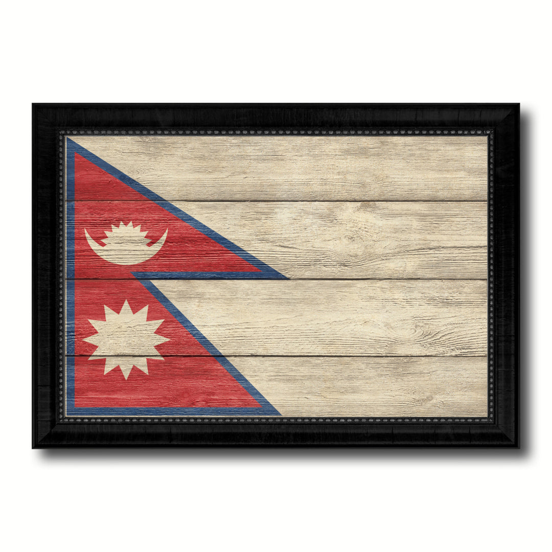 Nepal Country Flag Texture Canvas Print with Picture Frame  Wall Art Gift Ideas Image 1
