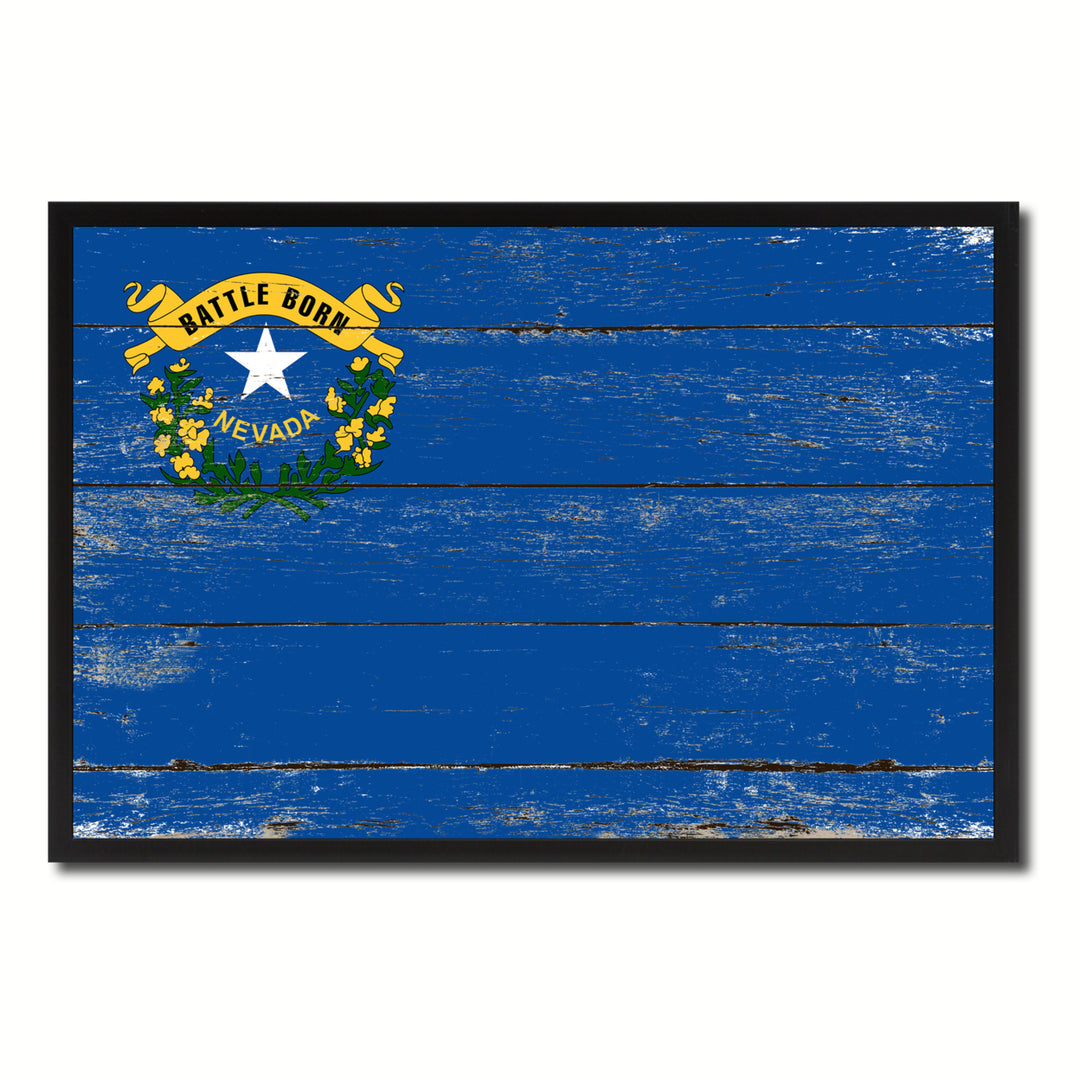 Nevada Flag Canvas Print with Picture Frame Gift Ideas  Wall Art Decoration Image 1