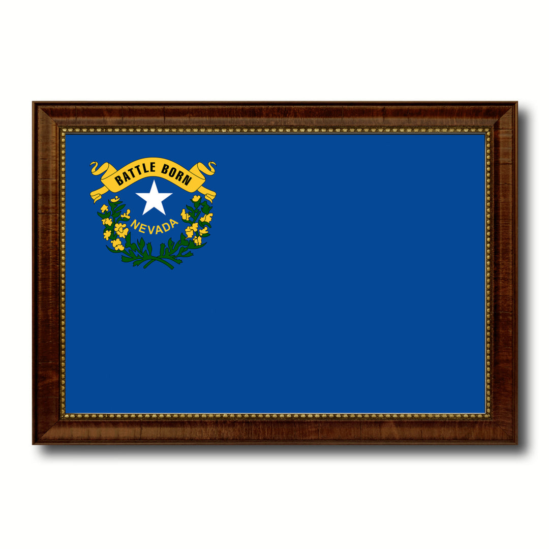 Nevada State Flag Canvas Print with Picture Frame  Wall Art Gift Ideas Image 1