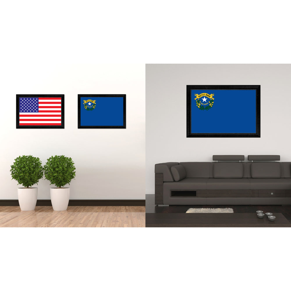Nevada State Flag Canvas Print with Picture Frame Gift Ideas  Wall Art Decoration Image 2