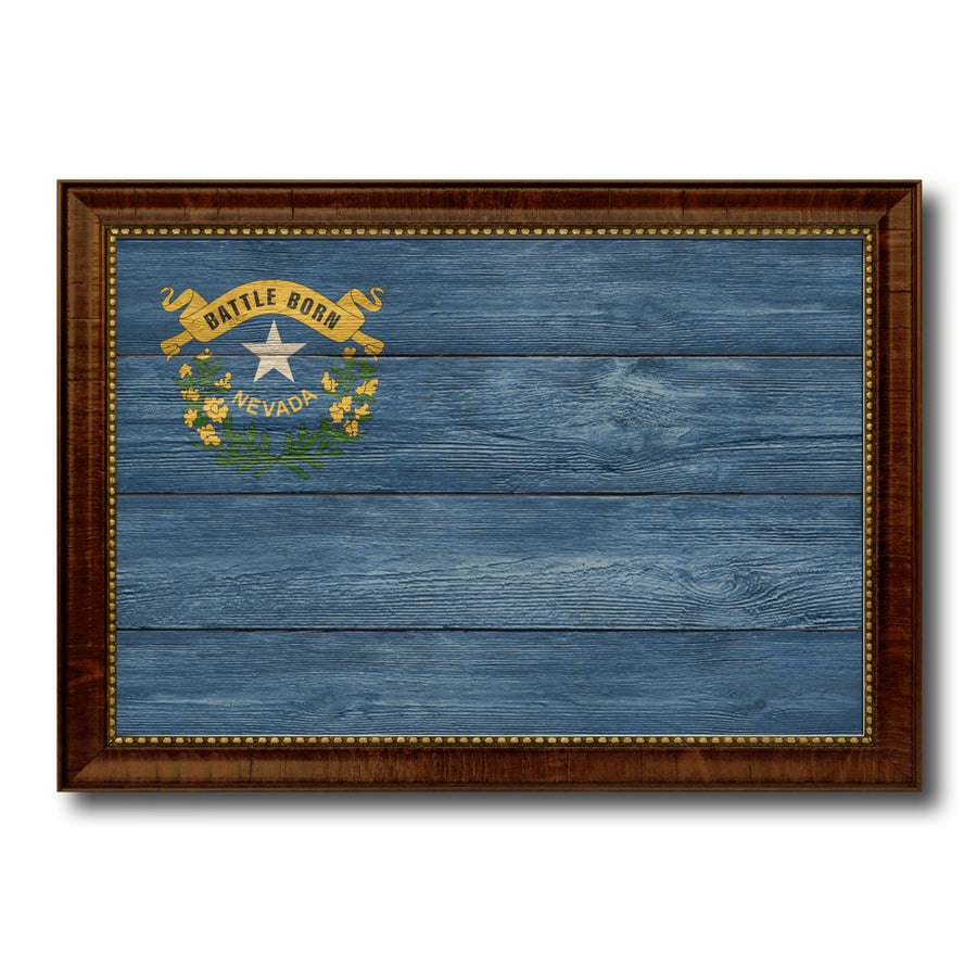 Nevada Texture Flag Canvas Print with Picture Frame Gift Ideas  Wall Art Decoration Image 1