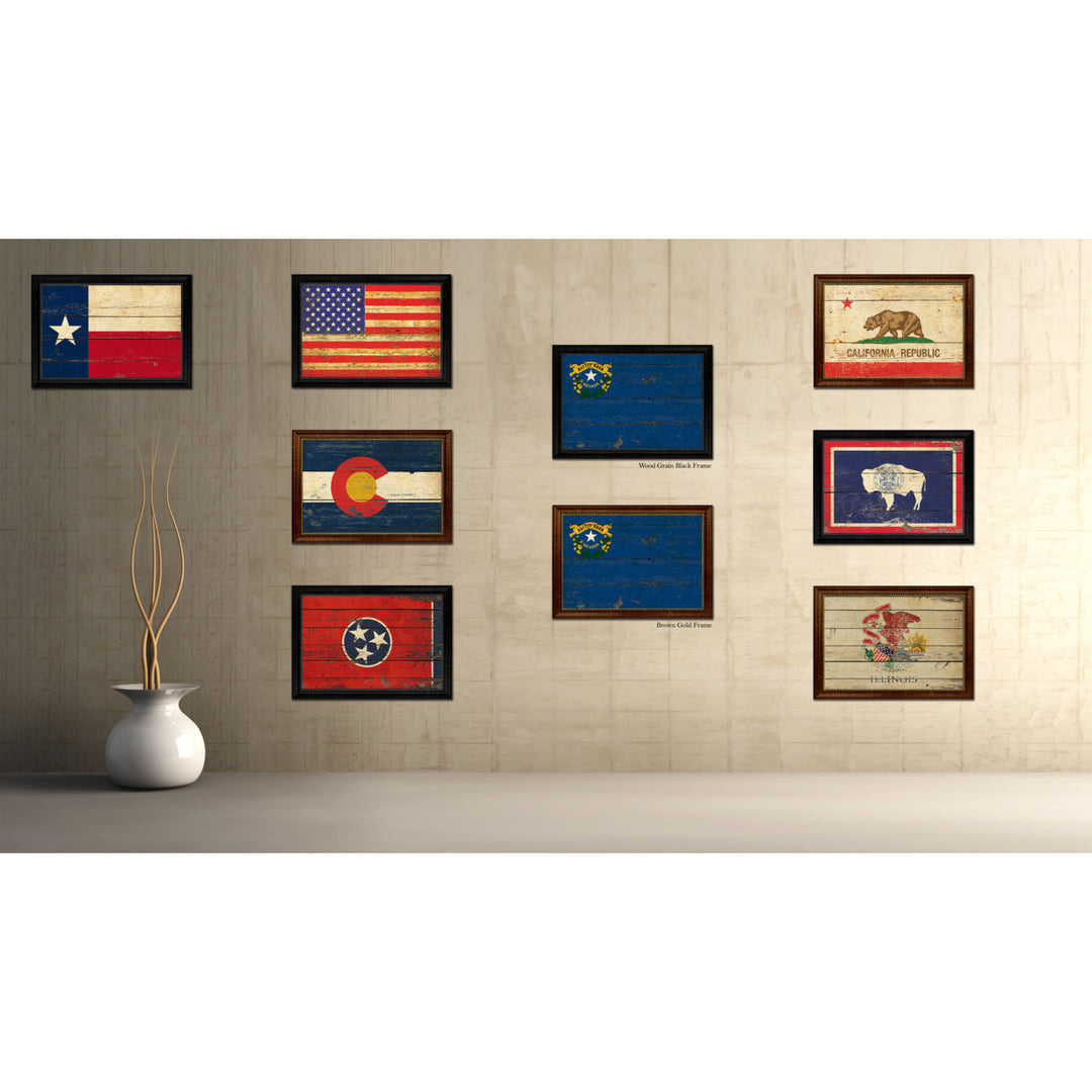 Nevada Vintage Flag Canvas Print with Picture Frame Gift Ideas  Wall Art Decoration Image 3
