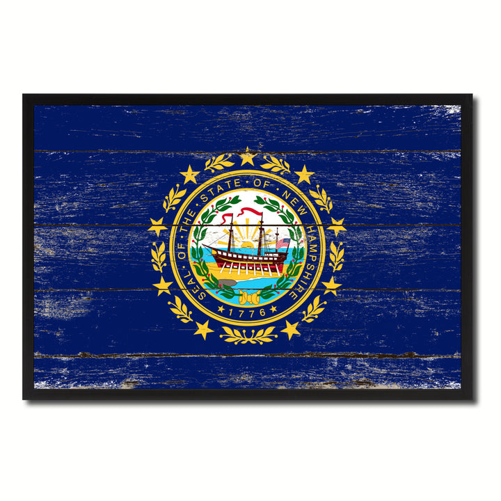 Hampshire Flag Canvas Print with Picture Frame Gift Ideas  Wall Art Decoration Image 1