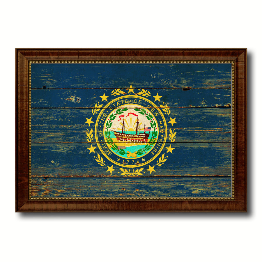 Hampshire Vintage Flag Canvas Print with Picture Frame Gift Ideas  Wall Art Decoration Image 1