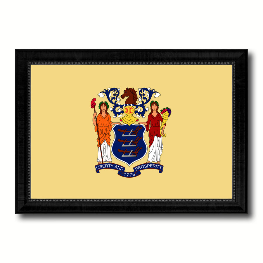 Jersey State Flag Canvas Print with Picture Frame Gift Ideas  Wall Art Decoration Image 1