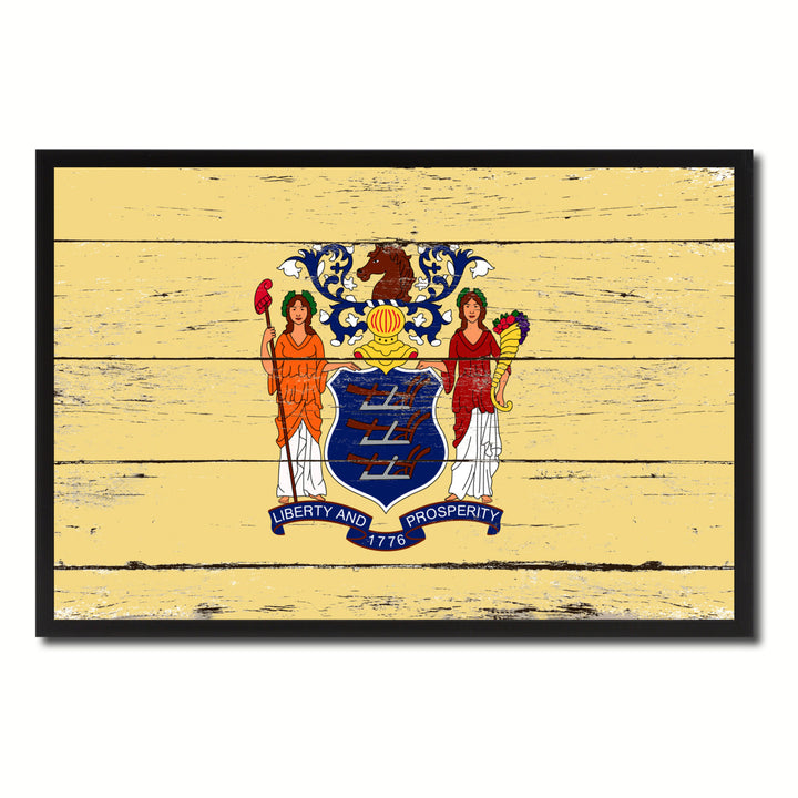 Jersey Flag Canvas Print with Picture Frame Gift Ideas  Wall Art Decoration Image 1