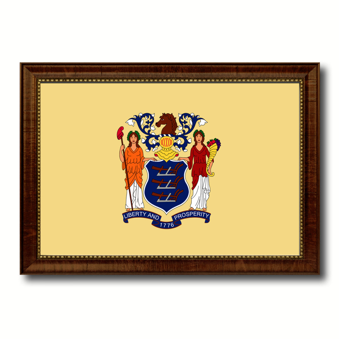 Jersey State Flag Canvas Print with Picture Frame  Wall Art Gift Image 1