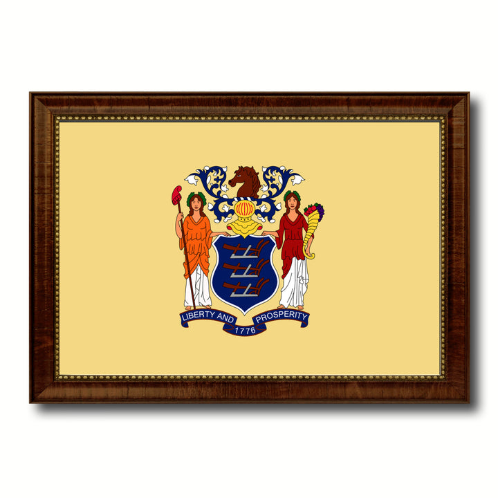 Jersey State Flag Canvas Print with Picture Frame  Wall Art Gift Image 1