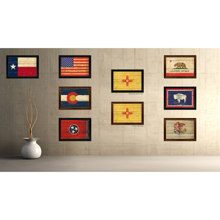 Mexico Vintage Flag Canvas Print with Picture Frame Gift Ideas  Wall Art Decoration Image 3