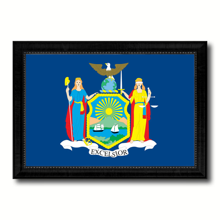 York State Flag Canvas Print with Picture Frame Gift Ideas  Wall Art Decoration Image 1