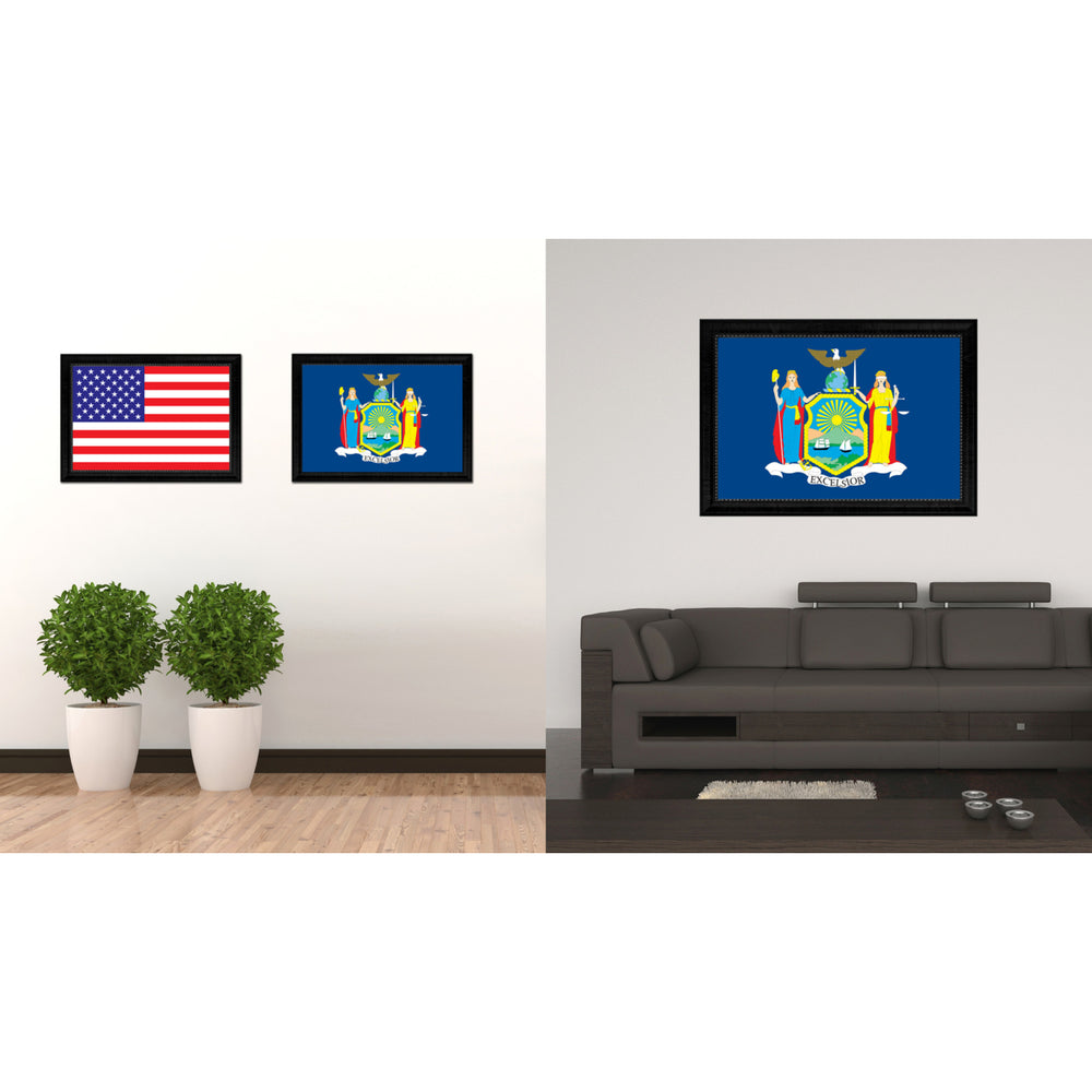 York State Flag Canvas Print with Picture Frame Gift Ideas  Wall Art Decoration Image 2