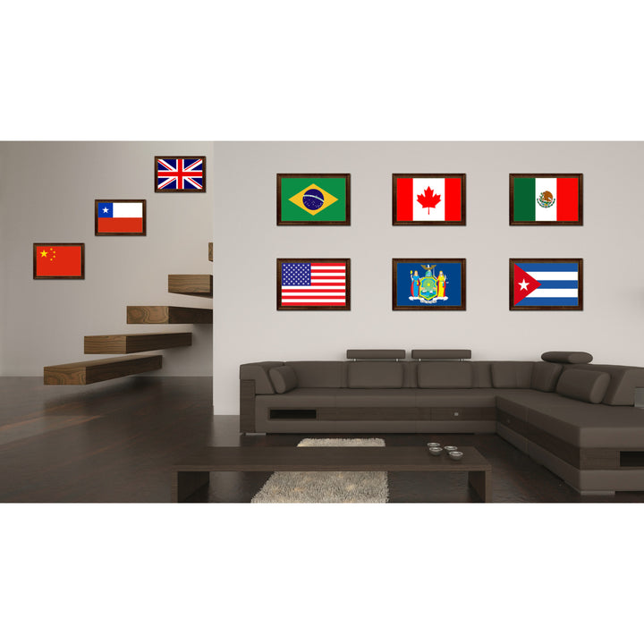 York State Flag Canvas Print with Picture Frame  Wall Art Gift Image 3