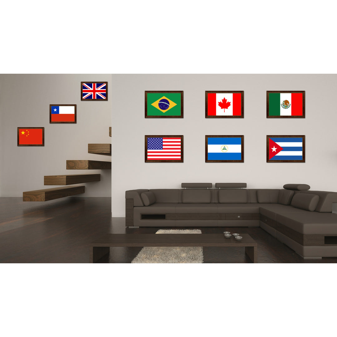 Nicaragua Country Flag Canvas Print with Picture Frame  Wall Art Gift Ideas Image 3