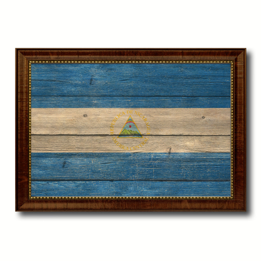 Nicaragua Country Flag Texture Canvas Print with Custom Frame  Gift Ideas Wall Decoration Image 1