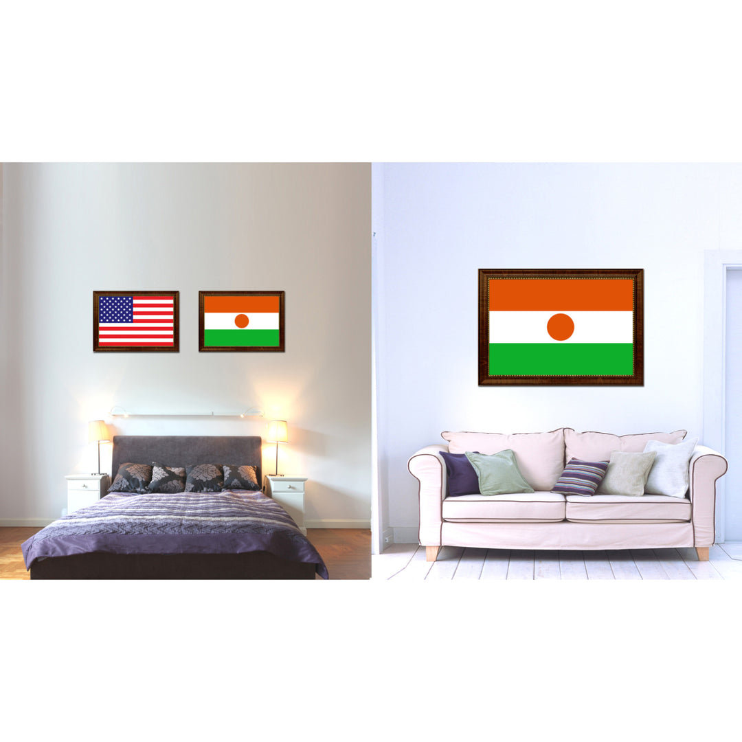 Niger Country Flag Canvas Print with Picture Frame  Gifts Wall Image 2