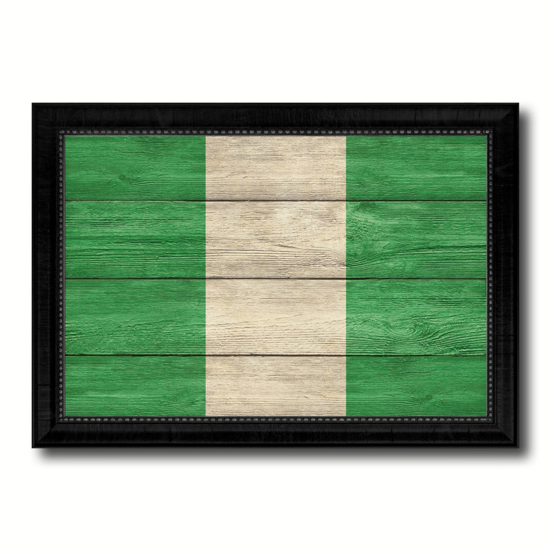 Nigeria Country Flag Texture Canvas Print with Picture Frame  Wall Art Gift Ideas Image 1