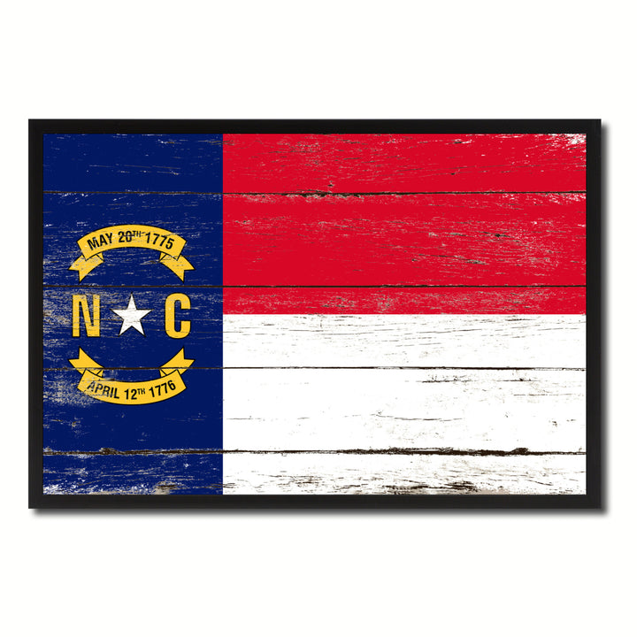 North Carolina Flag Canvas Print with Picture Frame Gift Ideas  Wall Art Decoration Image 1