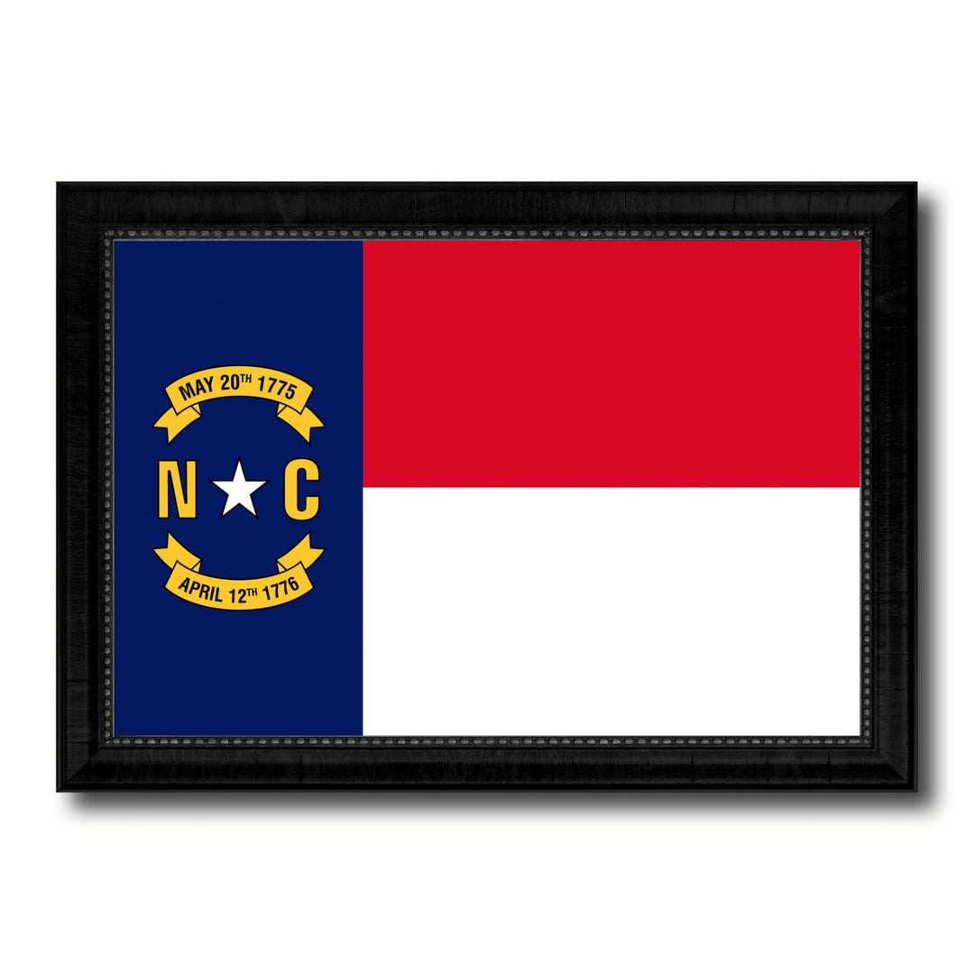 North Carolina State Flag Canvas Print with Picture Frame Gift Ideas  Wall Art Decoration Image 1