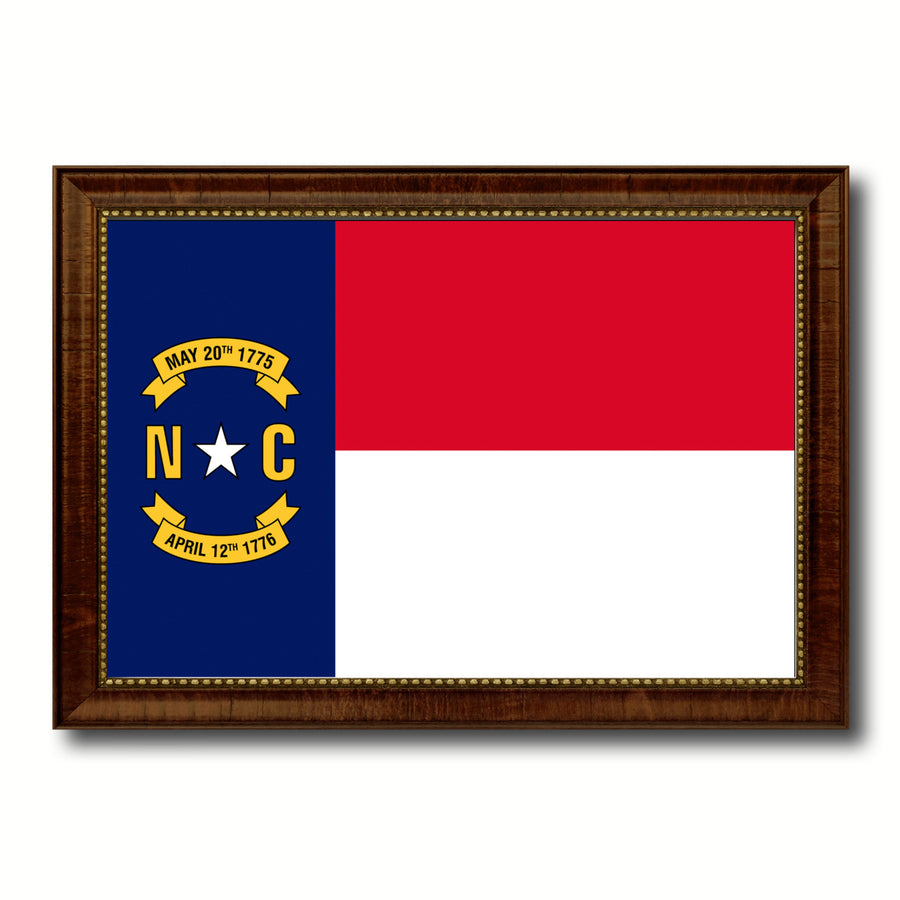 North Carolina State Flag Canvas Print with Picture Frame  Wall Art Gift Image 1
