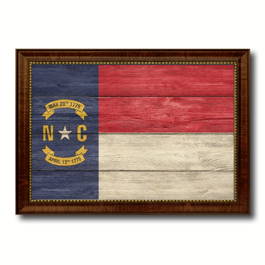 North Carolina Texture Flag Canvas Print with Picture Frame Gift Ideas  Wall Art Decoration Image 1