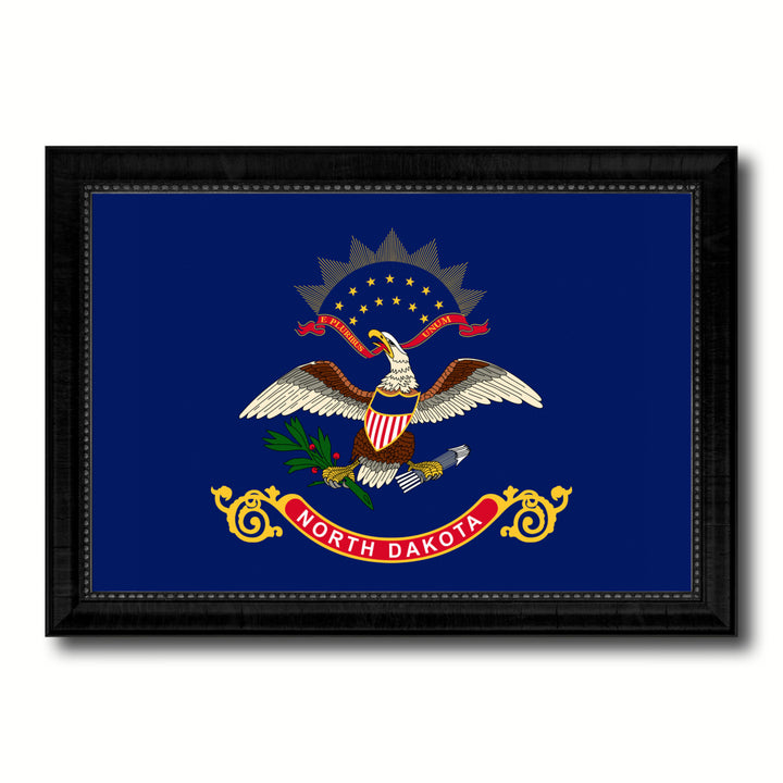 North Dakota State Flag Canvas Print with Picture Frame Gift Ideas  Wall Art Decoration Image 1