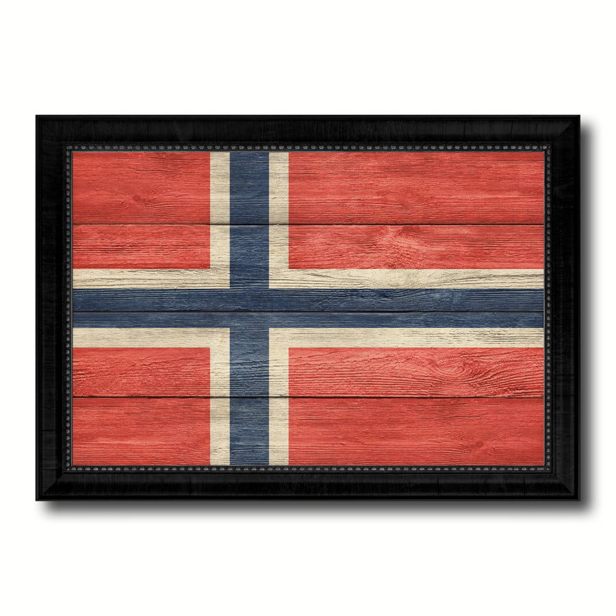 Norway Country Flag Texture Canvas Print with Picture Frame  Wall Art Gift Ideas Image 1