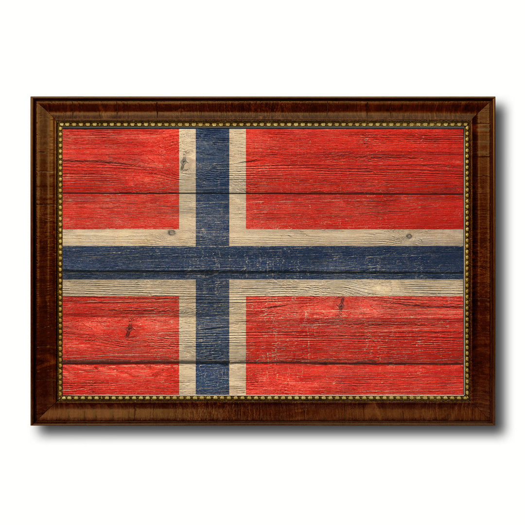 Norway Country Flag Texture Canvas Print with Custom Frame  Gift Ideas Wall Decoration Image 1