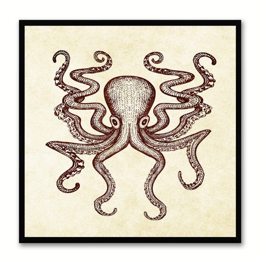 Octopus White Canvas Print with Picture Frames Office  Wall Art Gifts Image 1