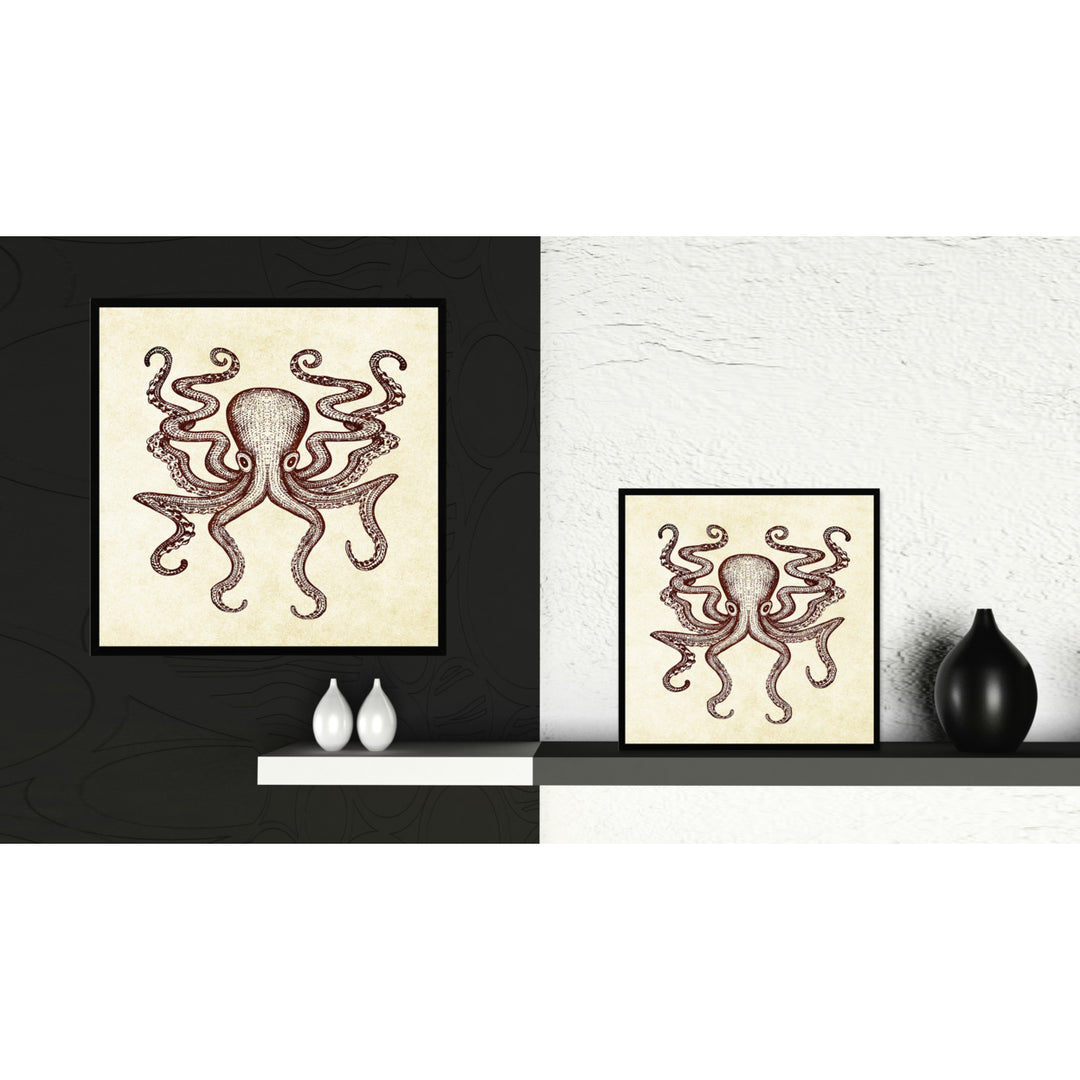 Octopus White Canvas Print with Picture Frames Office  Wall Art Gifts Image 2