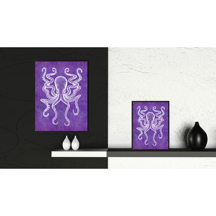 Octopus Purple Canvas Print with Picture Frames  Wall Art Gifts Image 2