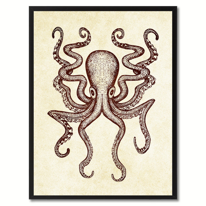 Octopus White Canvas Print with Picture Frames  Wall Art Gifts Image 1