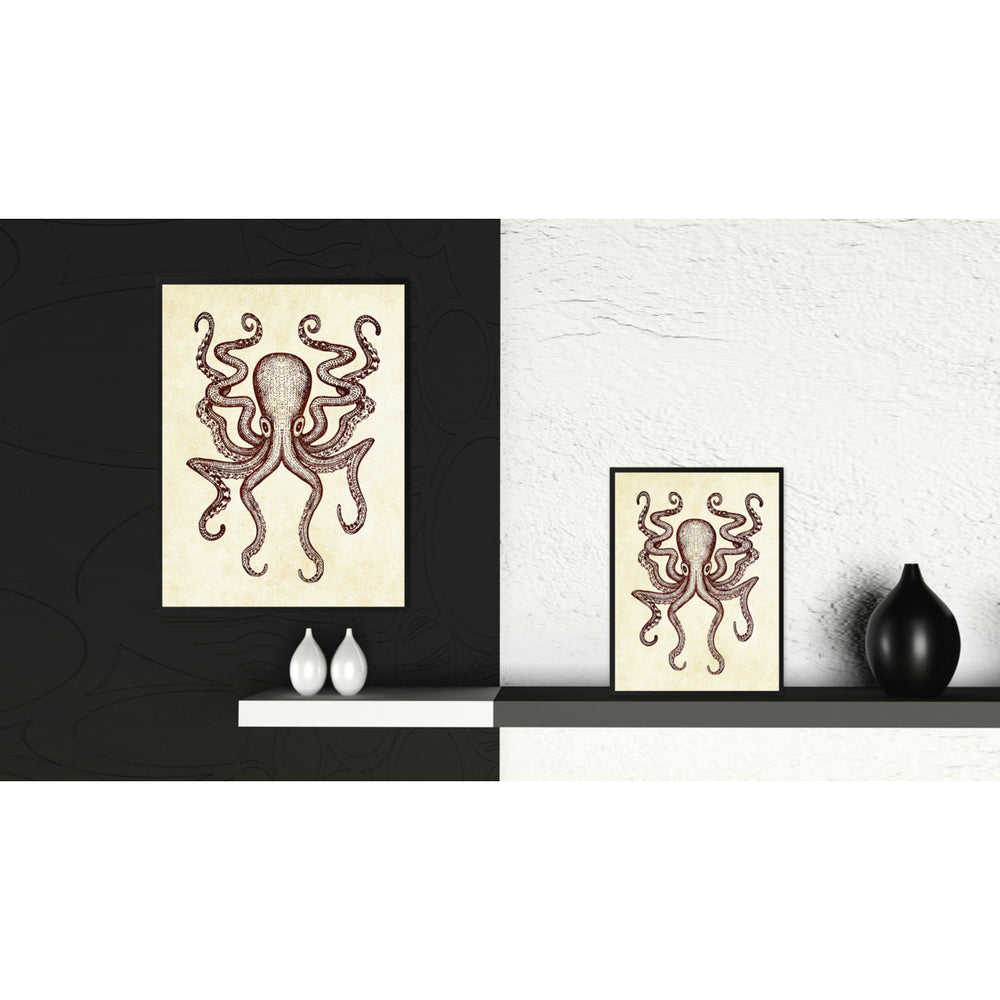 Octopus White Canvas Print with Picture Frames  Wall Art Gifts Image 2