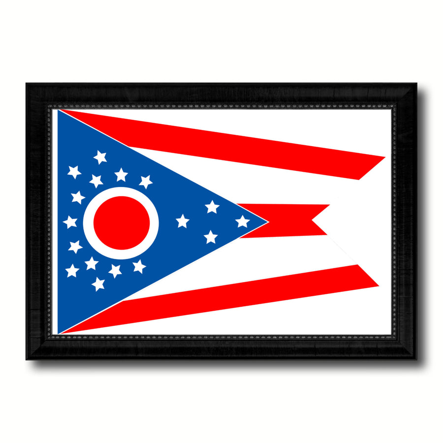 Ohio State Flag Canvas Print with Black Picture Frame Gift Ideas  Wall Art Decoration 6148 Image 1