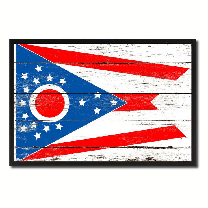 Ohio Flag Canvas Print with Picture Frame Gift Ideas  Wall Art Decoration Image 1