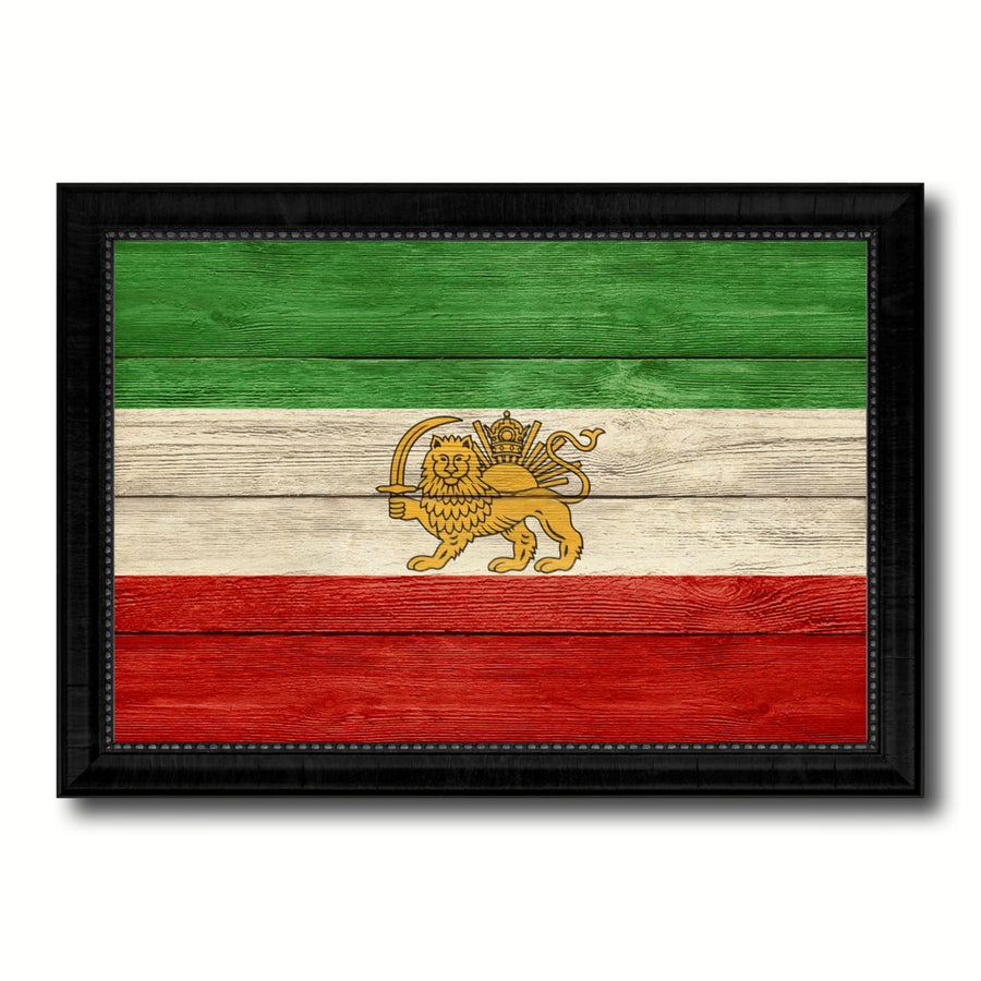 Old Iran Country Flag Texture Canvas Print with Custom Frame Home Dcor Wall Art Gift Image 1