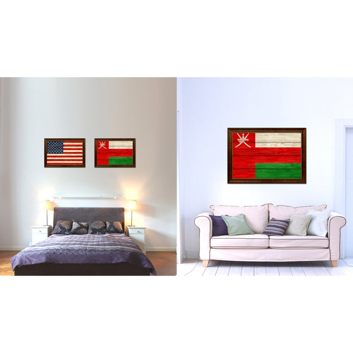 Oman Country Flag Texture Canvas Print with Custom Frame  Gift Ideas Wall Decoration Image 2