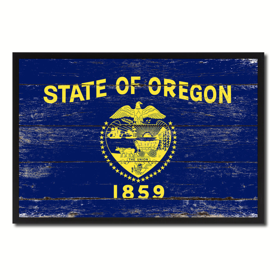 Oregon Flag Canvas Print with Picture Frame Gift Ideas Home Dcor Wall Art Decoration Image 1