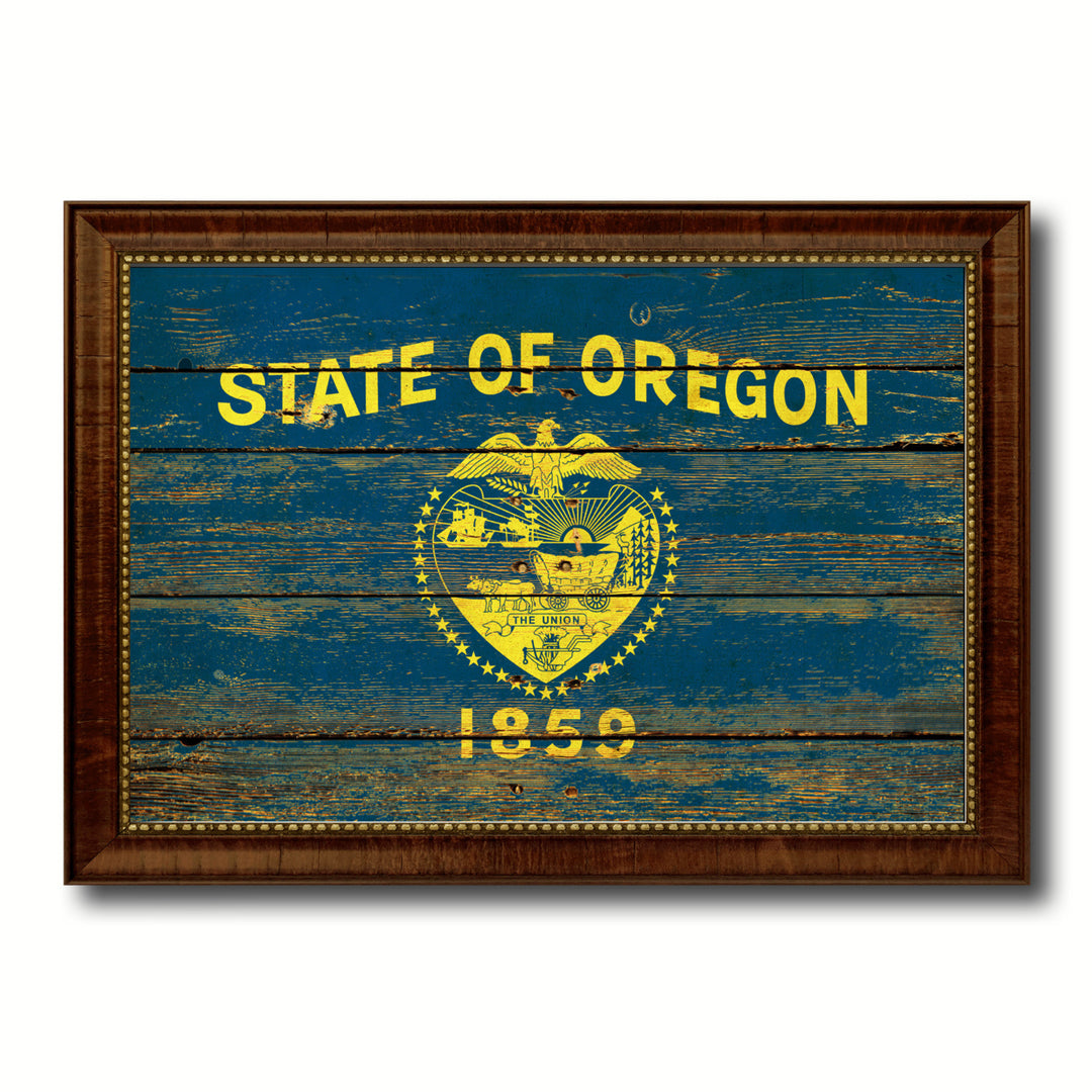 Oregon Vintage Flag Canvas Print with Picture Frame Gift Ideas Home Dcor Wall Art Decoration Image 1