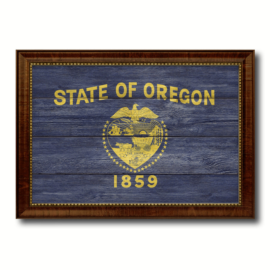 Oregon Texture Flag Canvas Print with Picture Frame Gift Ideas Home Dcor Wall Art Decoration Image 1