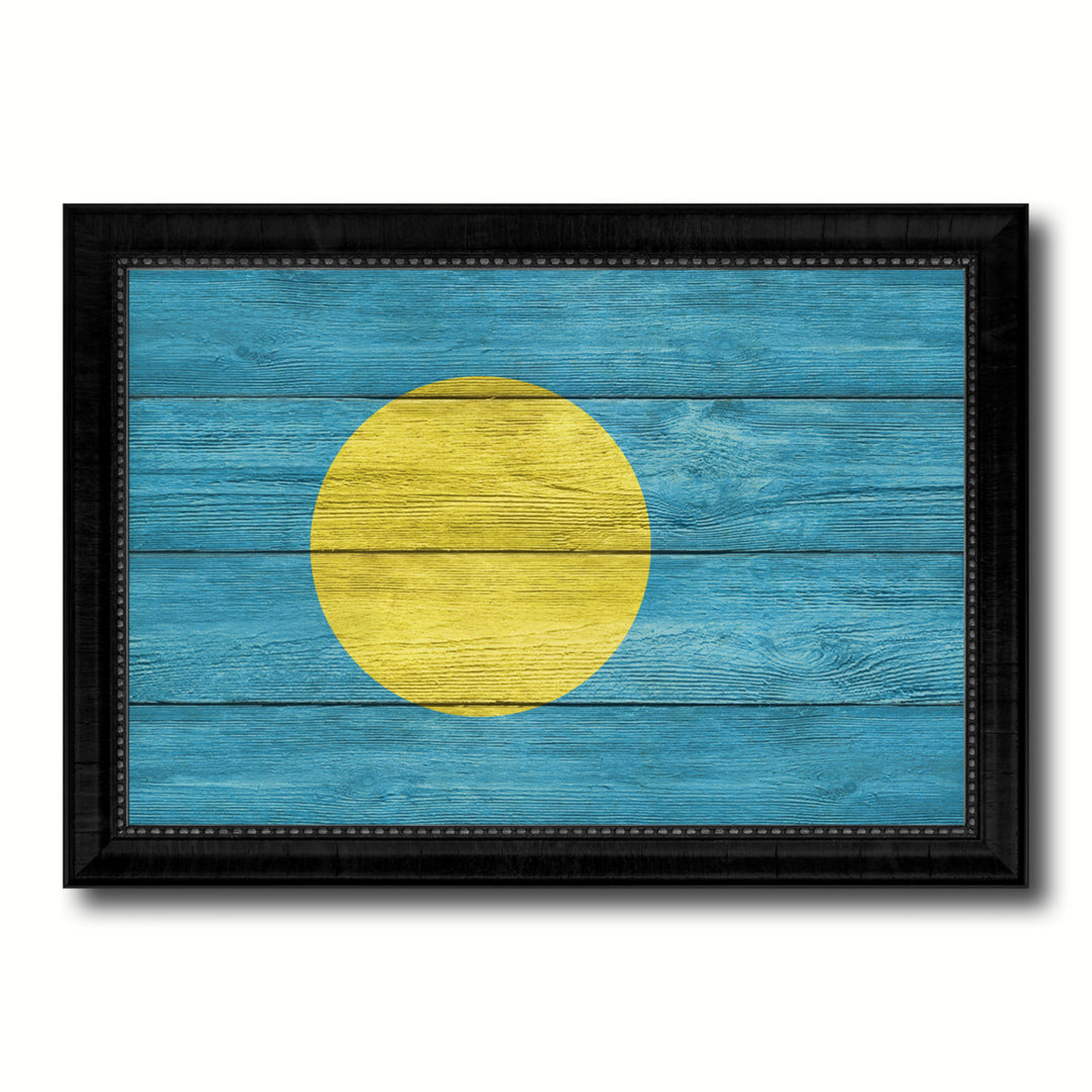 Palau Country Flag Texture Canvas Print with Picture Frame Home Dcor Wall Art Gift Ideas Image 1