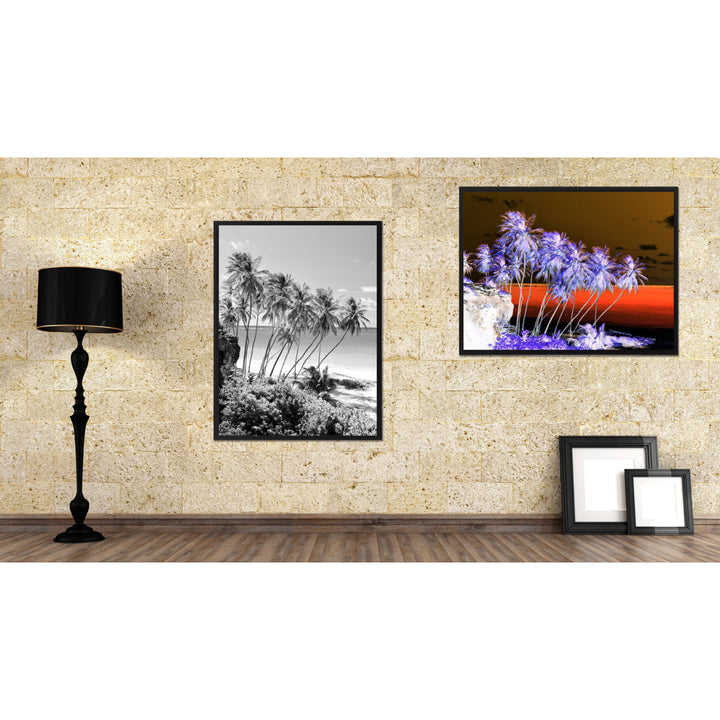 Palm Tree BandW Landscape Photo Canvas Print Pictures Frame Home Dcor Wall Art Gifts Image 2